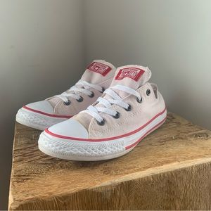 Converse All Star Check Taylor Junior Girls CTAS OX Shoes Barely Rose Whi Size 3